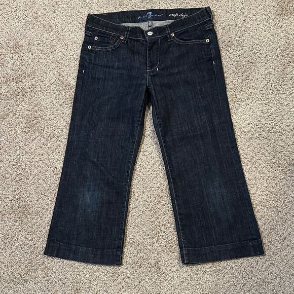 7 For All Mankind Dark Indigo Crop Dojo Jeans - Picture 2 of 6